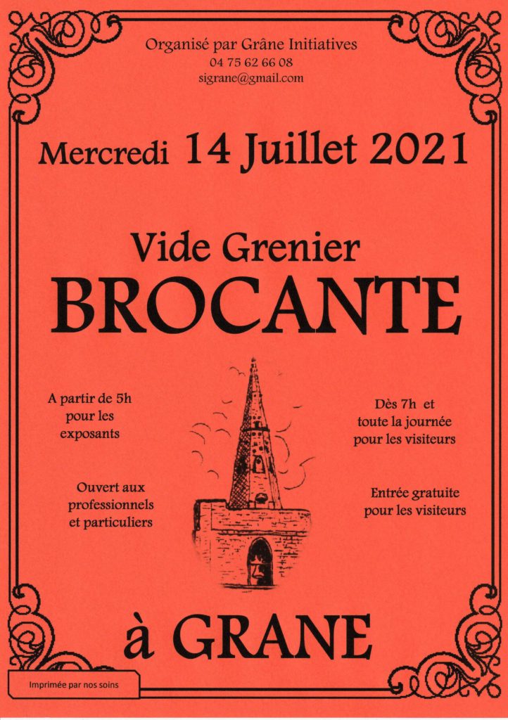 Brocante du 14 juillet à Grâne